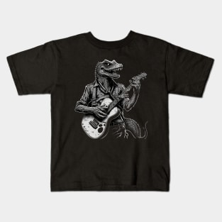 Reptile Playing a Guitar Kids T-Shirt